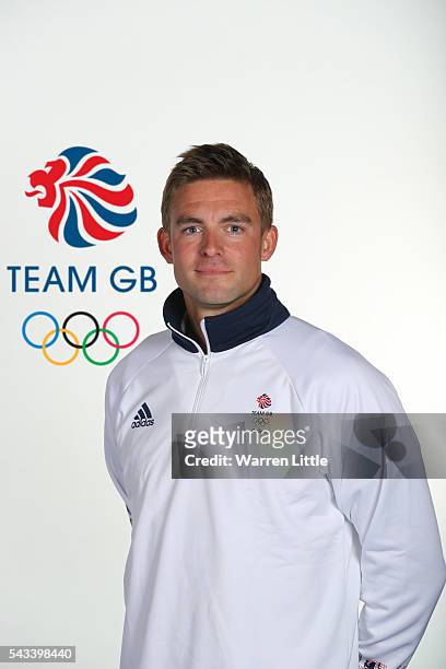 Portrait of Peter Reed a member of the Great Britain Olympic team during the Team GB Kitting Out ahead of Rio 2016 Olympic Games on June 26, 2016 in...