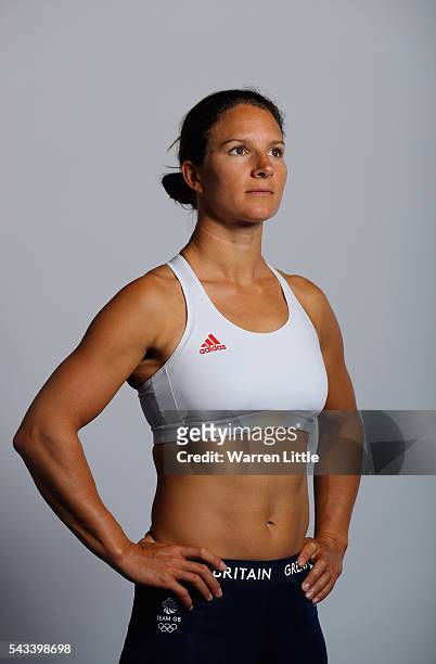 Portrait of Bryony Shaw a member of the Great Britain Olympic team during the Team GB Kitting Out ahead of Rio 2016 Olympic Games on June 28, 2016 in...