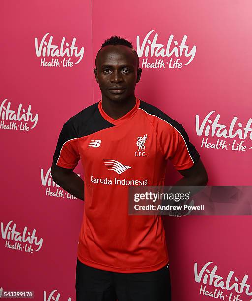 Sadio Mane new signing of Liverpool at Melwood Training Ground on June 28, 2016 in Liverpool, England.