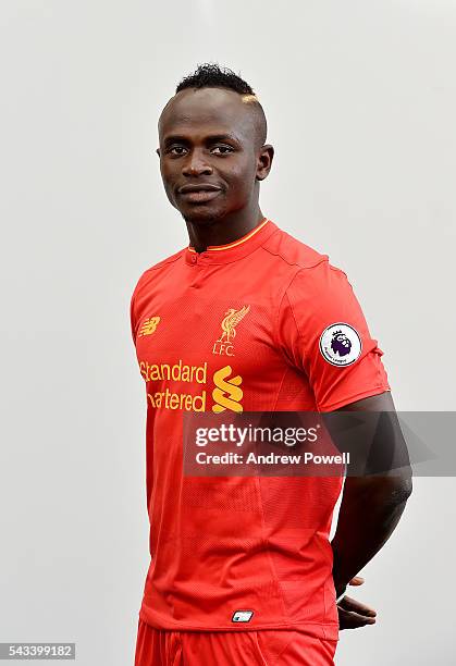 Sadio Mane new signing of Liverpool at Melwood Training Ground on June 28, 2016 in Liverpool, England.