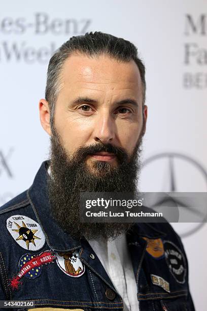 Tobias Bojko attends the Steinrohner show during the Mercedes-Benz Fashion Week Berlin Spring/Summer 2017 at Erika Hess Eisstadion on June 28, 2016...