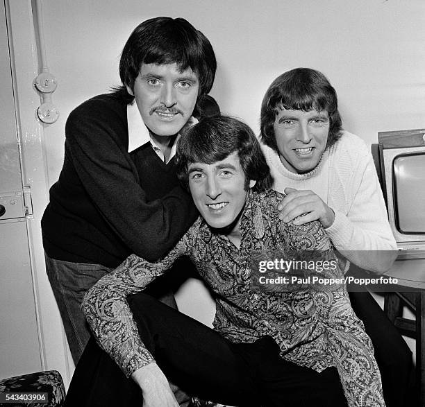 The Bachelors at Manchester Opera House, circa 1970. Left-right: John Stokes, Conleth McCluskey and Declan McCluskey.