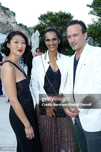 Fleur Pellerin, Karine Silla and Vincent Perez attend Fred Jeweler Celebrates 80 Years of Creation at Hotel Cap Estel in Eze, France on June 23, 2016.