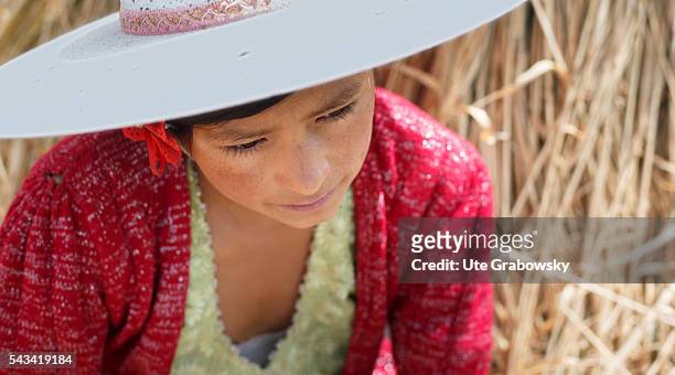 Sacaca, Bolivia Young female farmer in the Andes of Bolivia on April 15, 2016 in Sacaca, Bolivia.