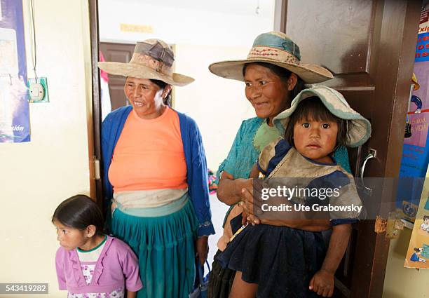 Tawarchapi, Bolivia Women with their children in a health center in a small village in the Andes on April 23, 2016 in Tawarchapi, Bolivia.