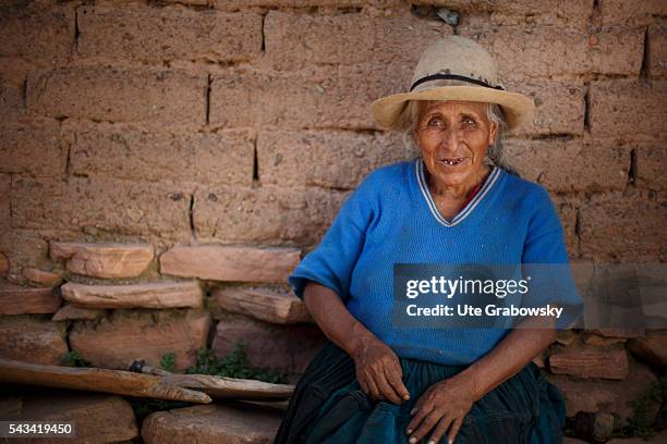 Tarwachapi, Bolivia Portrait of an old woman in the Andes of Bolivia on April 16, 2016 in Tarwachapi, Bolivia.