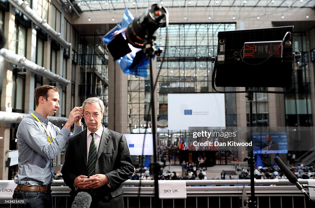 British Prime Minister David Cameron Attends European Council Meeting Following The UK's Decision To Leave The EU