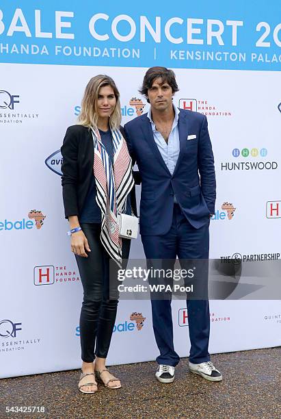 Argentine polo player Nacho Figueras and his wife Delfina Blaquier attend the Sentebale Concert at Kensington Palace on June 28, 2016 in London,...