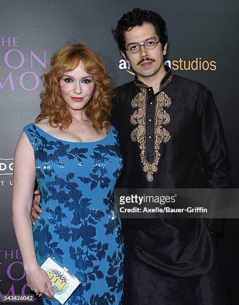 Actress Christina Hendricks and husband Geoffrey Arend arrive at the premiere of Amazon's 'The Neon Demon' at ArcLight Cinemas Cinerama Dome on June...