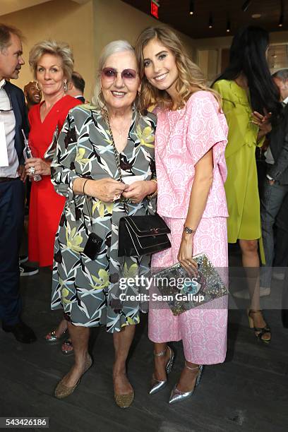 Angelica Blechschmidt and Cathy Hummels at the Sustainability & Style event at the Embassy of The United States of America on June 28, 2016 in...