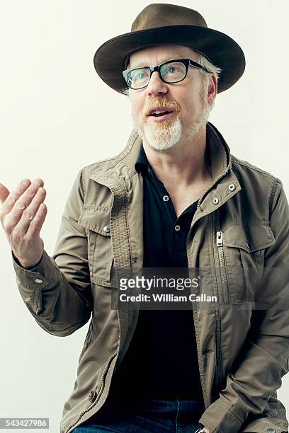 American industrial design and special effects designer/fabricator, actor, educator, and television personality Adam Savage is photographed for The...