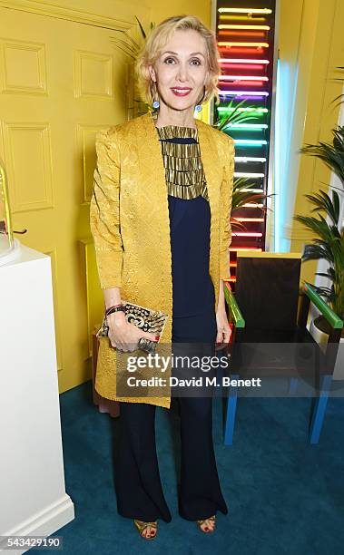 Allegra Hicks attends a drinks reception and dinner in celebration of the Sabine Getty Showroom in Berkeley Square on June 28, 2016 in London,...