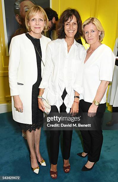 Carol Woolton, Jayne Pickering and Sacha Forbes attend a drinks reception and dinner in celebration of the Sabine Getty Showroom in Berkeley Square...