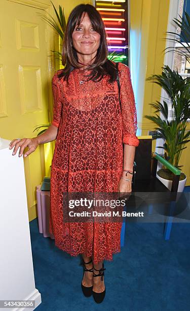 Countess Debonnaire von Bismarck attends a drinks reception and dinner in celebration of the Sabine Getty Showroom in Berkeley Square on June 28,...