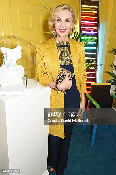 Allegra Hicks attends a drinks reception and dinner in celebration of the Sabine Getty Showroom in Berkeley Square on June 28, 2016 in London,...