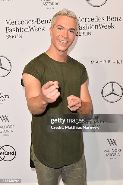 Julian David attends the Riani show during the Mercedes-Benz Fashion Week Berlin Spring/Summer 2017 at Erika Hess Eisstadion on June 28, 2016 in...