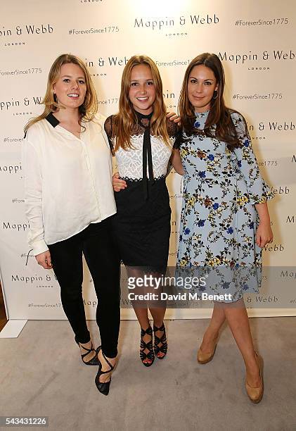 Tarka Russell, Daisy Jenks and Olivia Perry attend the Mappin & Webb Flagship Opening, celebrating the announcement of Gabriella Wilde as the new...