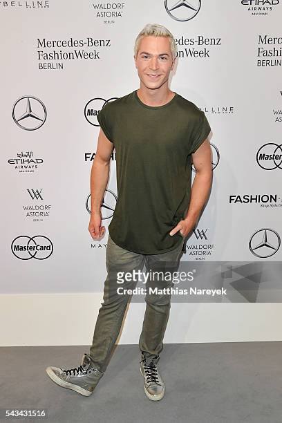 Julian David attends the Riani show during the Mercedes-Benz Fashion Week Berlin Spring/Summer 2017 at Erika Hess Eisstadion on June 28, 2016 in...