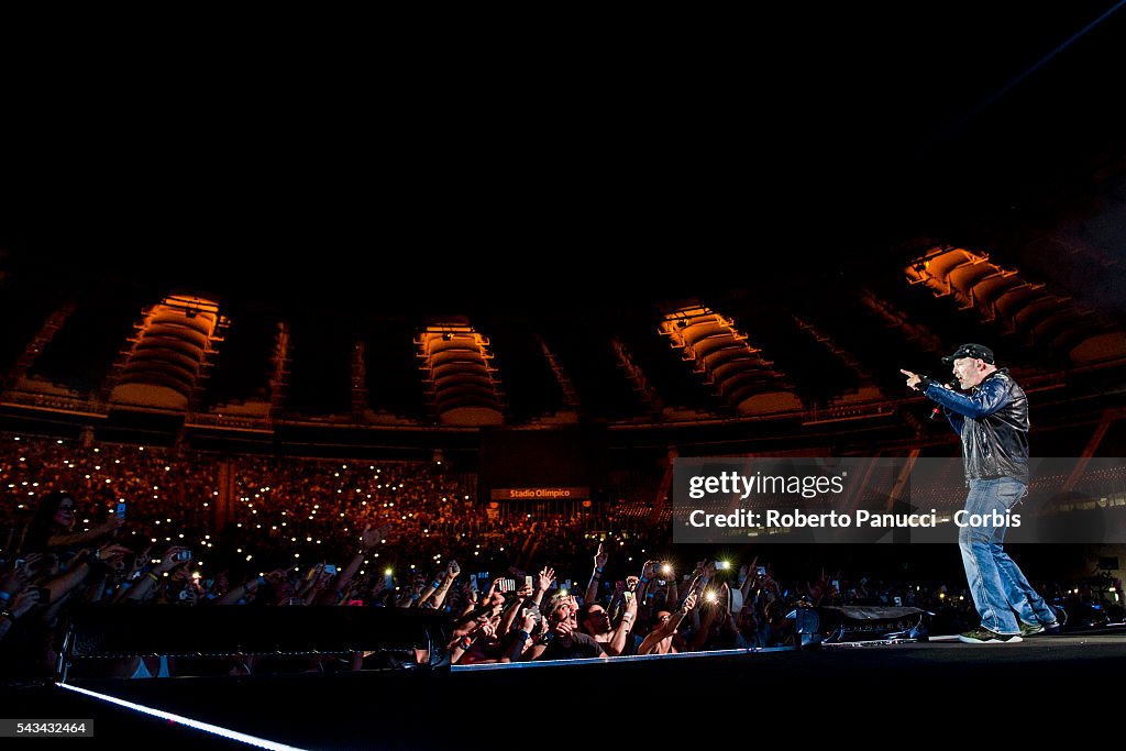 Vasco Rossi Performs At Olympic Stadium in Rome