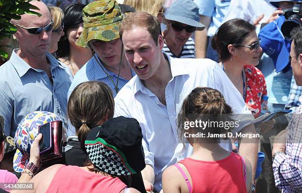 Prince William visiting the people of Cardwell, Queensland, Australia after their area was hit by Cyclone Yasi in February 2011, on March 19, 2011 in...