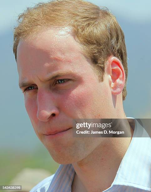 Prince William visiting the people of Cardwell, Queensland, Australia after their area was hit by Cyclone Yasi in February 2011 on March 19, 2011 in...
