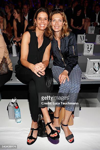 Kerstin Pooth and guest attend the Riani show during the Mercedes-Benz Fashion Week Berlin Spring/Summer 2017 at Erika Hess Eisstadion on June 28,...