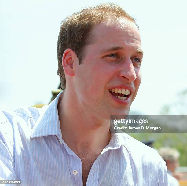 Prince William visiting the people of Cardwell, Queensland, Australia after their area was hit by Cyclone Yasi in February 2011 on March 19, 2011 in...