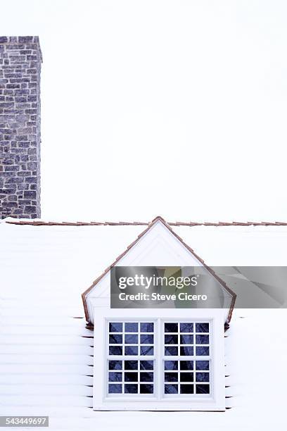 snow covered cedar-shingle roofline - lancaster county pennsylvania fotografías e imágenes de stock