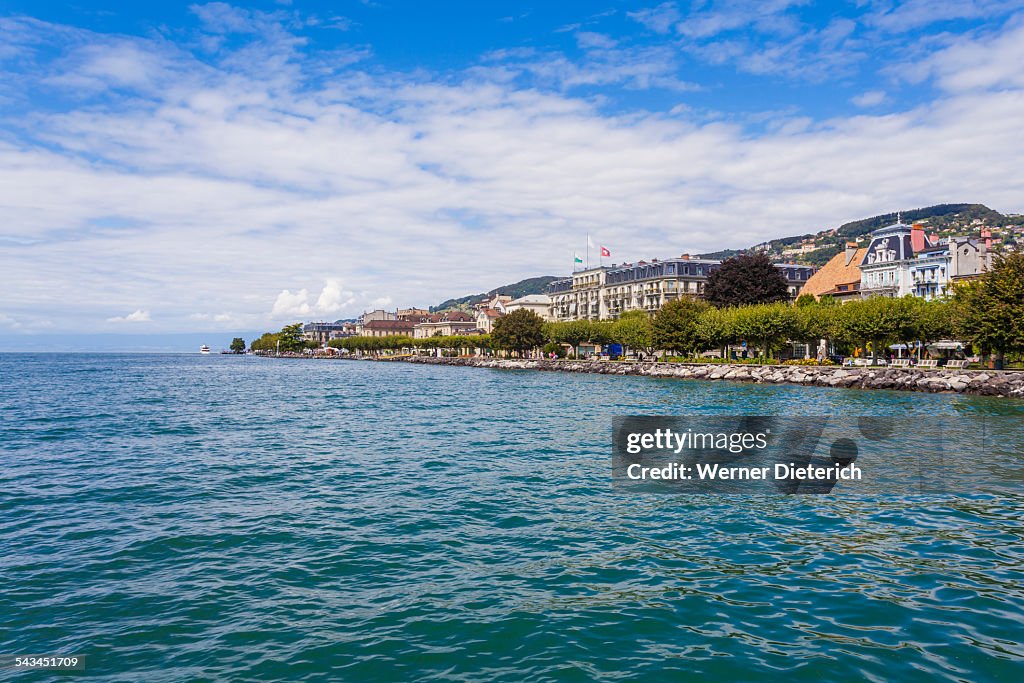 Cityscape of Vevey, Lake Geneva, Switzerland