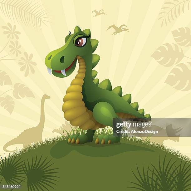 ilustrações de stock, clip art, desenhos animados e ícones de fofo dinossauro - lizard