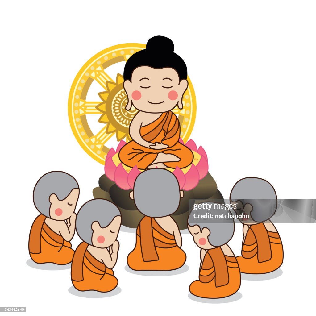 First Sermon Lord Buddhas First Sermon Surrounded By The First Five Disciples High ...