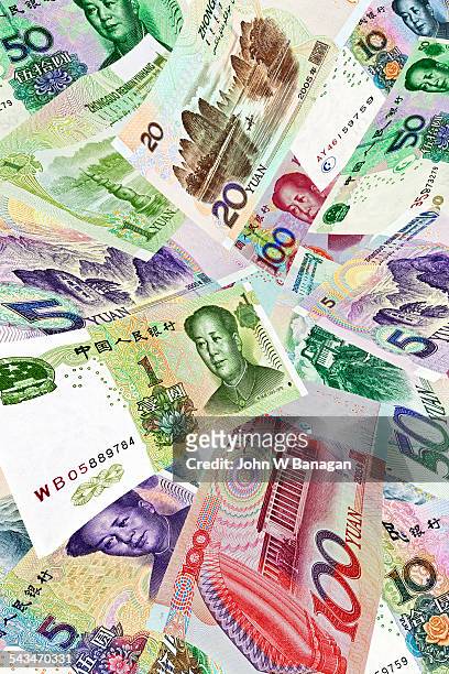 swirling chinese money - 20 yuan note stock pictures, royalty-free photos & images