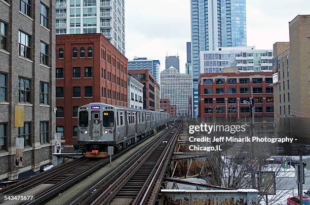 rapid trans, chicago - loop stock-fotos und bilder