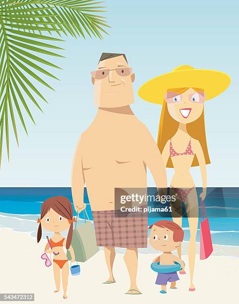 family on vacations - couple outdoors happy stock illustrations