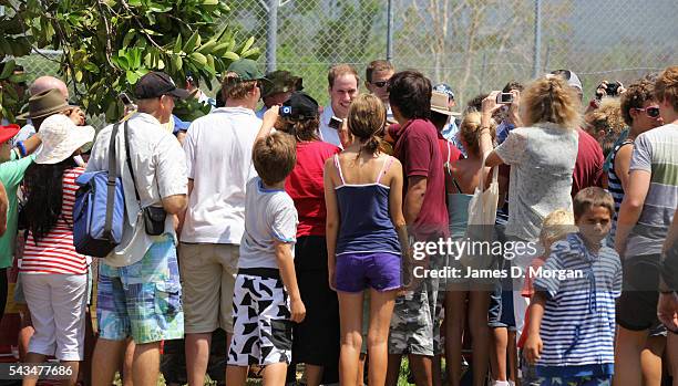 Prince William visiting the people of Cardwell, Queensland, Australia after their area was hit by Cyclone Yasi in February 2011 on March 19, 2011 in...