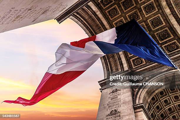 11th november armistice day - arc de triomphe de paris photos et images de collection