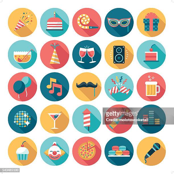 celebration and party icon - flat stock illustrations