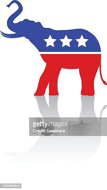 elephant for republicans - us republican party stock illustrations