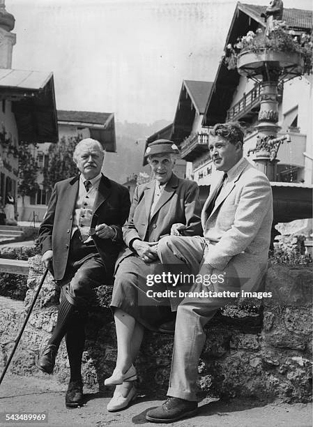 Wernher von Braun with his parents in Oberaudorf on Inn. Germany. Photograph. September 4th 1958.