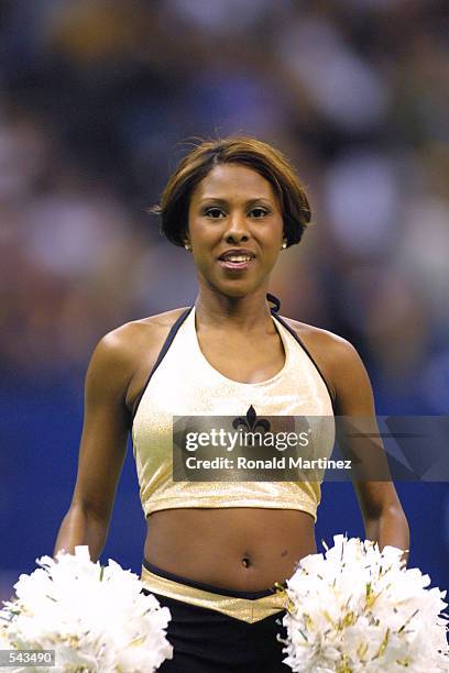 New Orleans Saints cheerleader during the game at Lousiana Superdome in New Orleans, Louisiana. The Jets beat the Saints 16-9. DIGITAL IMAGE....