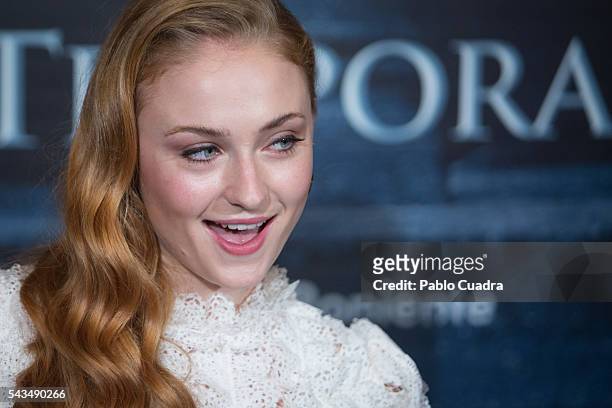 Actress Sophie Turner attends a 'Game Of Thrones' fans event on June 28, 2016 in Madrid, Spain.