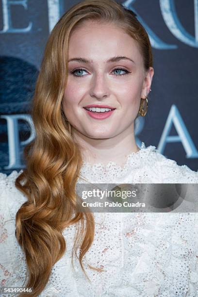 Actress Sophie Turner attends a 'Game Of Thrones' fans event on June 28, 2016 in Madrid, Spain.