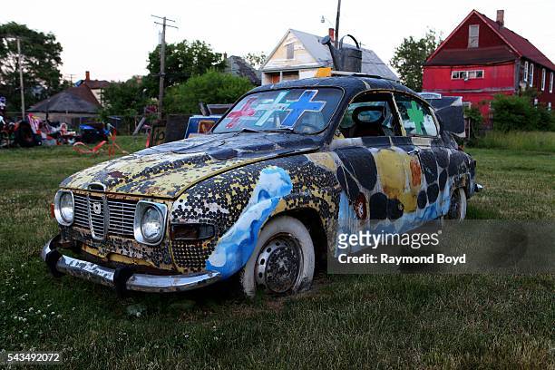 Art from Tyree Guyton's 'The Heidelberg Project', now in its 30th year on June 17, 2016 in Detroit, Michigan.