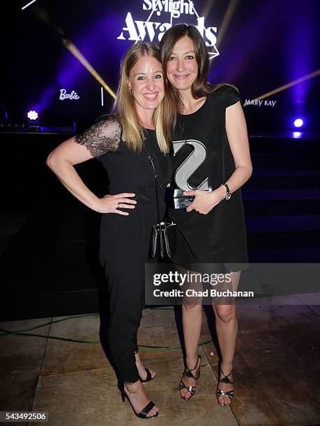 Alexandra Maria Lara shows her award at the Stylight Awards 2017 at Admiralspalast on June 28, 2016 in Berlin, Germany.