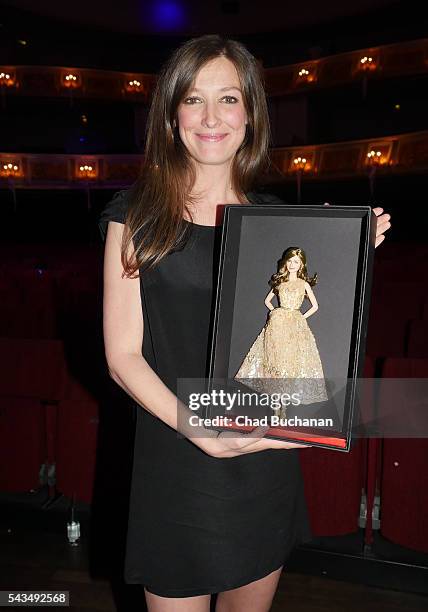 Alexandra Maria Lara poses with her one of a kind Barbie at the Stylight Awards 2017 at Admiralspalast on June 28, 2016 in Berlin, Germany.