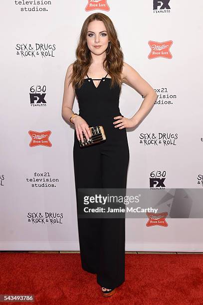 Elizabeth Gillies attends the "Sex&Drugs&Rock&Roll" Season 2 Premiere at AMC Loews 34th Street 14 theater on June 28, 2016 in New York City.