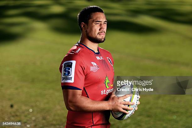 Queensland Reds player Leroy Houston poses for a portrait at Ballymore Stadium on June 29, 2016 in Brisbane, Australia.