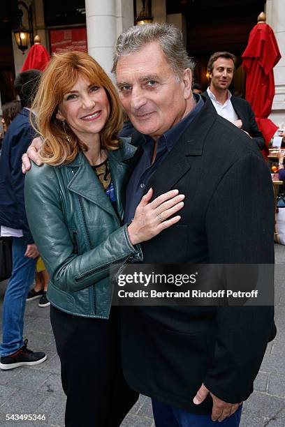 Actress Florence Pernel and her husband Patrick Rotman attend "Du vent dans les branches de Sassafras" Theater Play Live on France 2 TV Chanel. Held...