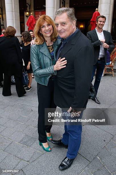 Actress Florence Pernel and her husband Patrick Rotman attend "Du vent dans les branches de Sassafras" Theater Play Live on France 2 TV Chanel. Held...
