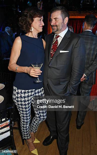Haydn Gwynne and Brendan Coyle attend the Summer Gala for The Old Vic at The Brewery on June 27, 2016 in London, England.